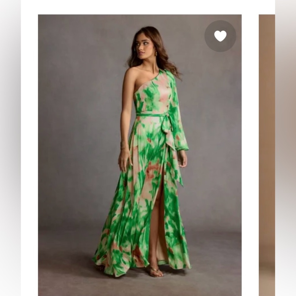 Caprice Green Rainforest Print
Maxi Dress One Shoulder Formal